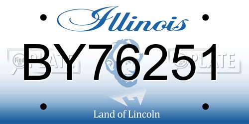 BY76251 Illinois License Plate