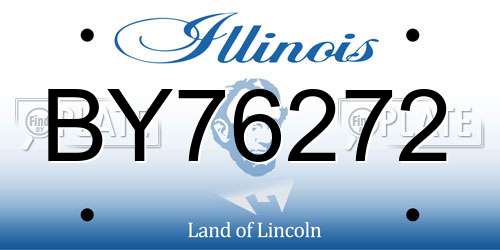 BY76272 Illinois License Plate