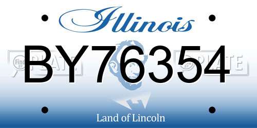 BY76354 Illinois License Plate