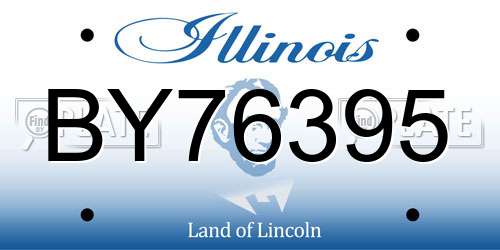 BY76395 Illinois License Plate