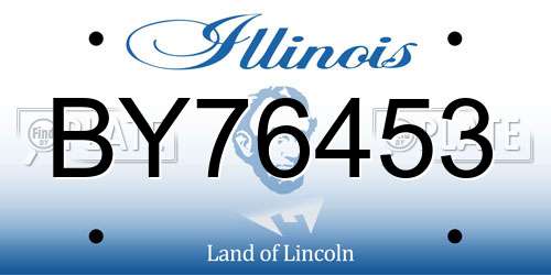 BY76453 Illinois License Plate