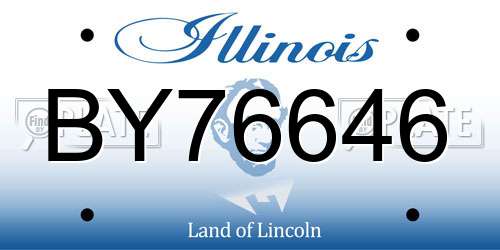 BY76646 Illinois License Plate