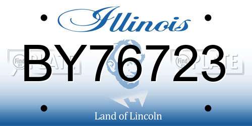 BY76723 Illinois License Plate
