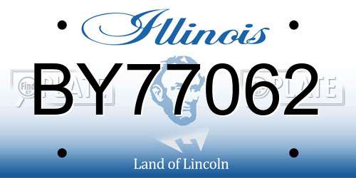 BY77062 Illinois License Plate