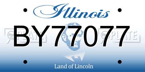 BY77077 Illinois License Plate