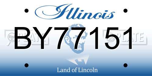 BY77151 Illinois License Plate