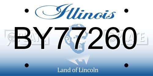 BY77260 Illinois License Plate