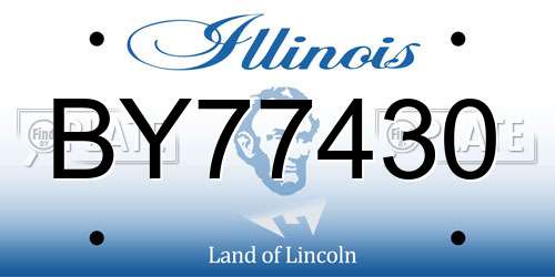 BY77430 Illinois License Plate