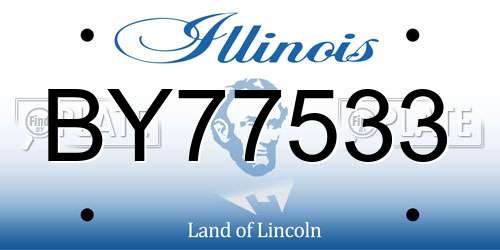 BY77533 Illinois License Plate