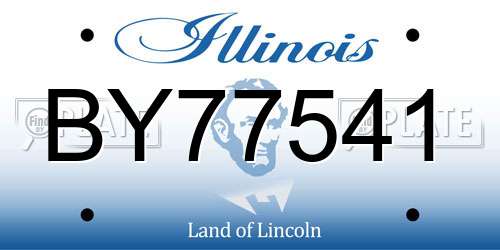 BY77541 Illinois License Plate