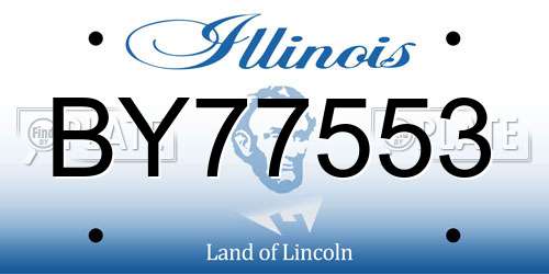 BY77553 Illinois License Plate