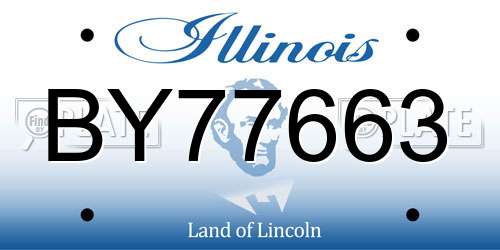 BY77663 Illinois License Plate