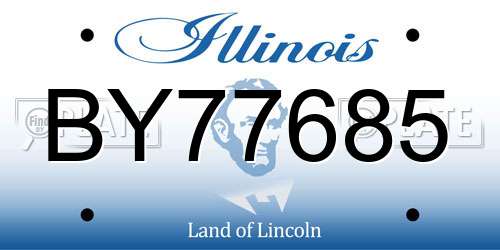 BY77685 Illinois License Plate