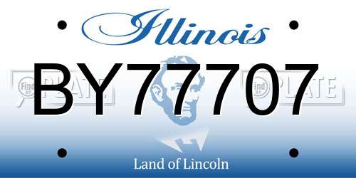 BY77707 Illinois License Plate