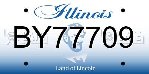 BY77709 Illinois License Plate