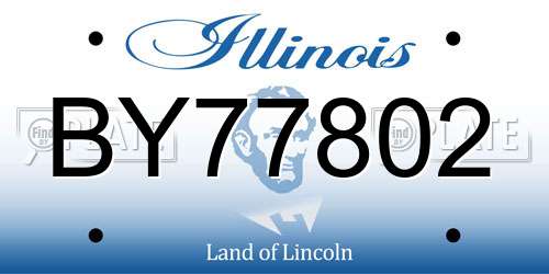 BY77802 Illinois License Plate