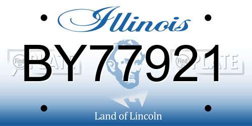 BY77921 Illinois License Plate