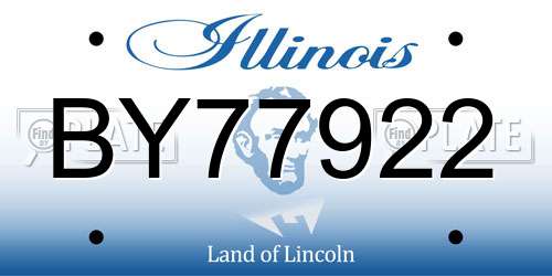 BY77922 Illinois License Plate