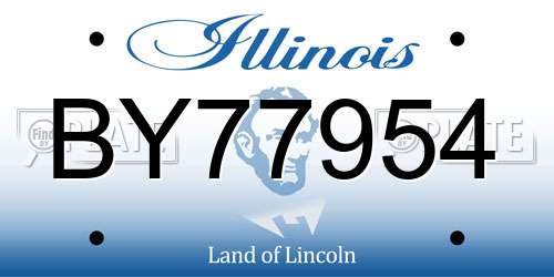 BY77954 Illinois License Plate