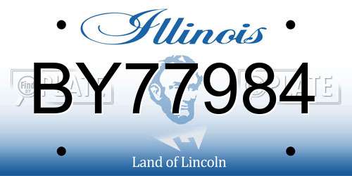 BY77984 Illinois License Plate