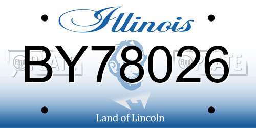 BY78026 Illinois License Plate