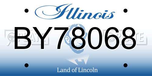 BY78068 Illinois License Plate