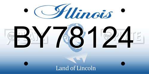 BY78124 Illinois License Plate
