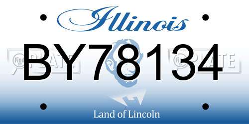 BY78134 Illinois License Plate