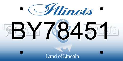 BY78451 Illinois License Plate