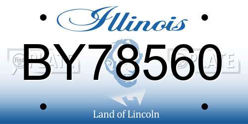 BY78560 Illinois License Plate