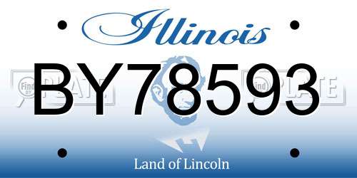 BY78593 Illinois License Plate
