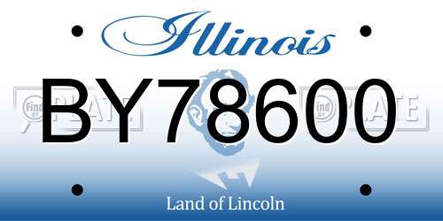 BY78600 Illinois License Plate