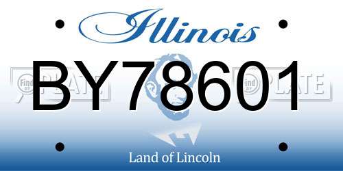 BY78601 Illinois License Plate