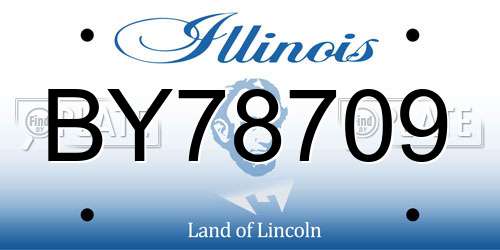 BY78709 Illinois License Plate