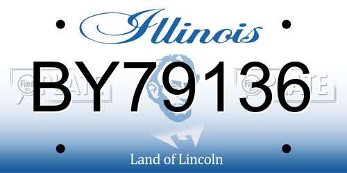 BY79136 Illinois License Plate