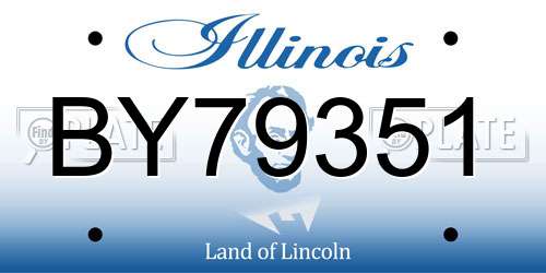 BY79351 Illinois License Plate
