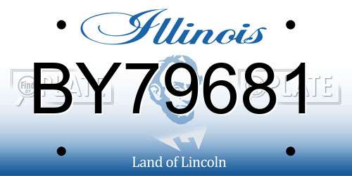 BY79681 Illinois License Plate