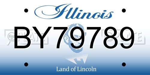 BY79789 Illinois License Plate
