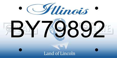 BY79892 Illinois License Plate