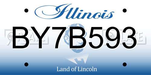 BY7B593 Illinois License Plate
