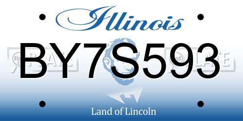 BY7S593 Illinois License Plate