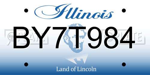 BY7T984 Illinois License Plate