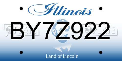 BY7Z922 Illinois License Plate