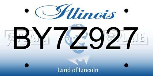 BY7Z927 Illinois License Plate