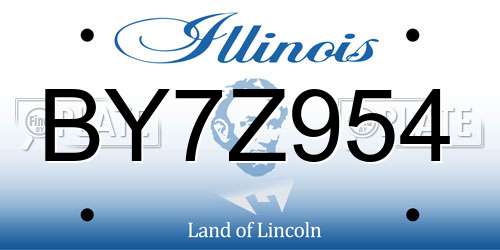 BY7Z954 Illinois License Plate