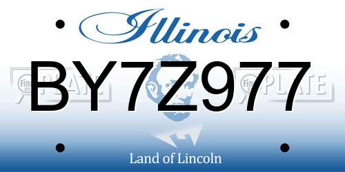 BY7Z977 Illinois License Plate