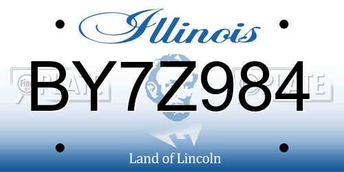 BY7Z984 Illinois License Plate