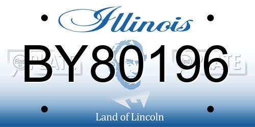 BY80196 Illinois License Plate