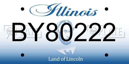 BY80222 Illinois License Plate