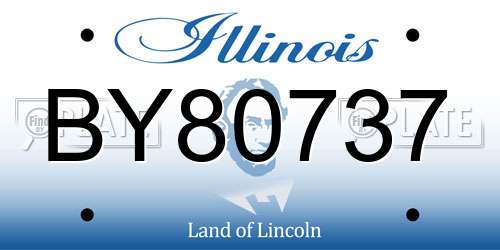 BY80737 Illinois License Plate